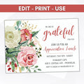 floral appreciation luncheon invitation wildflowers lunch brunch dinner invite